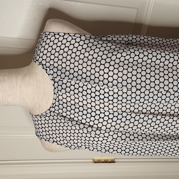 MICHAEL michael kors white black pleated top size S - Picture 2 of 11